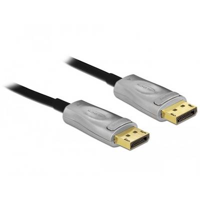 Twee grijze DisplayPort-kabels met vergulde aansluitingen, naast elkaar gelegd.
