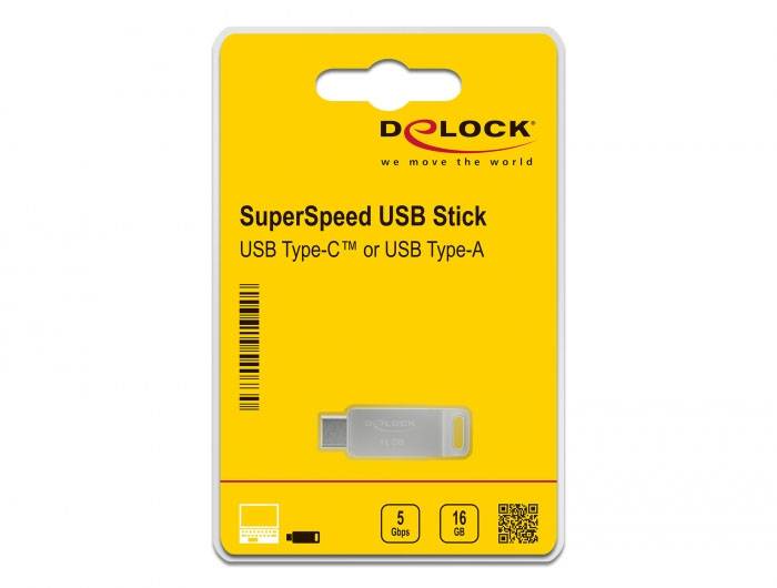 Delock 54074 USB-stick 32 GB Zilver 54074 USB-A, USB-C-4