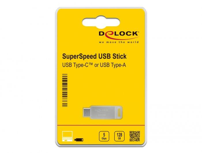 Delock USB 5 Gbps USB-C™ + Type-A Memory Stick 128 GB - Metal Housing-4