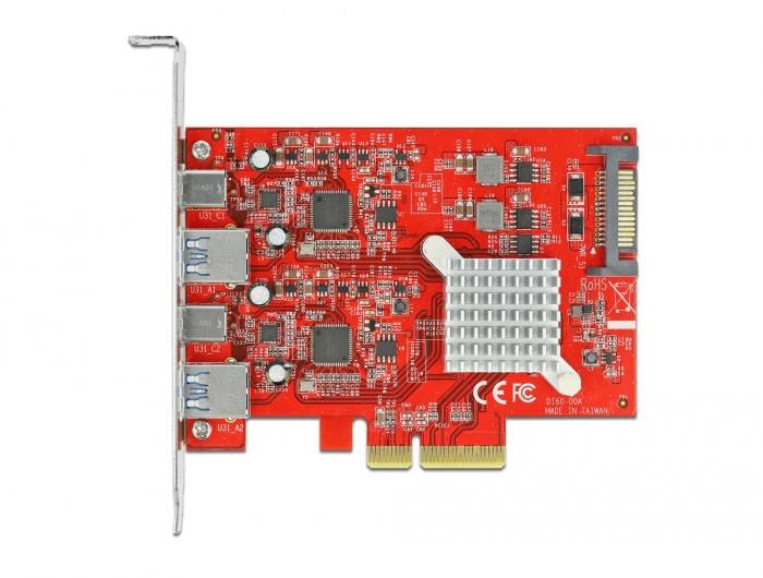Delock 89041 PCI Express kaart USB-A 3.2 Gen 2 PCIe-3
