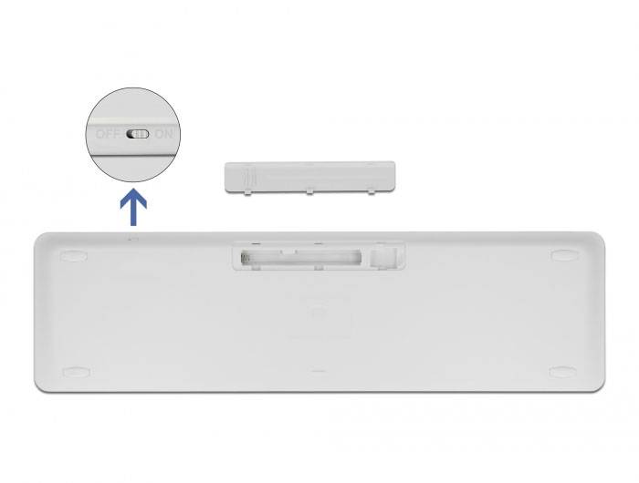 Delock 12703 Muis, Toetsenbord Draadloos Geïntegreerd scrollwiel, Muisknoppen, Numeriek toetsenbord, Oplaadbaar QWERTZ, -6