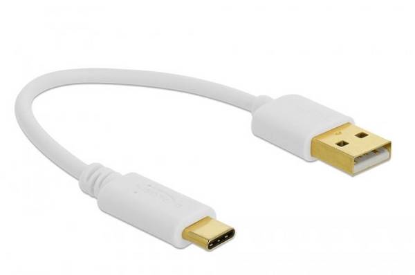 Delock 85355 USB-kabel USB-A stekker, USB-C stekker 0.15 m Wit