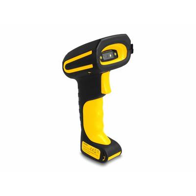 Delock 90586 2D-barcodescanner Bluetooth 2D, 1D LED Zwart, Geel Handmatig incl. standaard-1