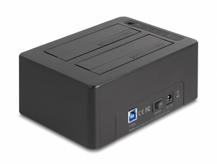 Delock 64183 SATA 6 Gb/s, SD, DC-aansluiting 3,5 mm, USB-B, USB-A Harde schijf-dockingstation Met kaartlezer-1