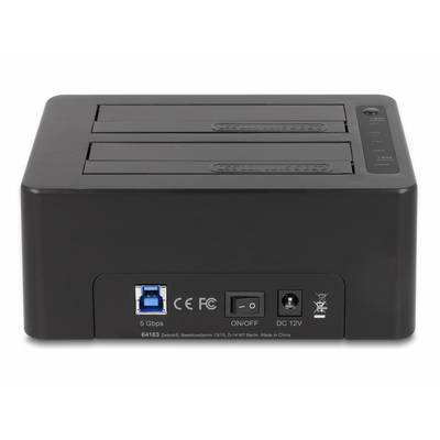 Delock 64183 SATA 6 Gb/s, SD, DC-aansluiting 3,5 mm, USB-B, USB-A Harde schijf-dockingstation Met kaartlezer-3