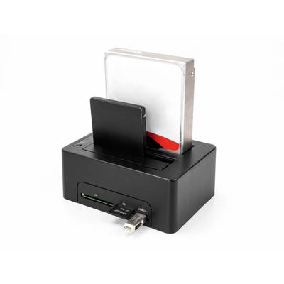 Delock 64183 SATA 6 Gb/s, SD, DC-aansluiting 3,5 mm, USB-B, USB-A Harde schijf-dockingstation Met kaartlezer-6