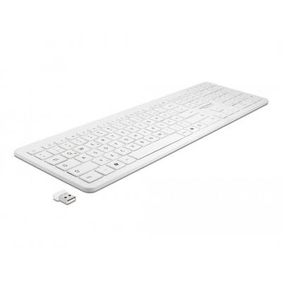 Delock 12014 Toetsenbord Draadloos QWERTZ, Duits Wit USB-aansluiting-0