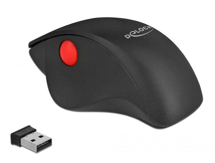 Delock 12598 Ergonomische muis USB Zwart 4 Toetsen 1600 dpi USB-aansluiting-2
