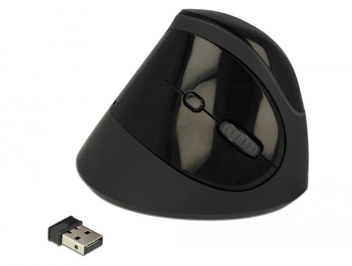 Delock 12599 Ergonomische muis USB Zwart 4 Toetsen 1600 dpi-1