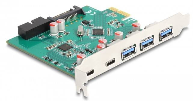 Delock 90109 PCI Express kaart SATA, USB-A 3.2 Gen 1, USB-C PCIe-1