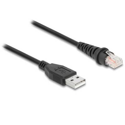 Een kabel met een USB-stekker aan de ene kant en een RJ45-stekker aan de andere kant, geschikt voor het verbinden van apparaten met netwerken.