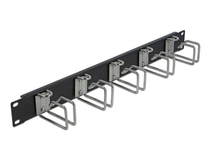 Delock 42628 19 inch Kabelgeleiding voor patchkast 1 HE Zwart-1
