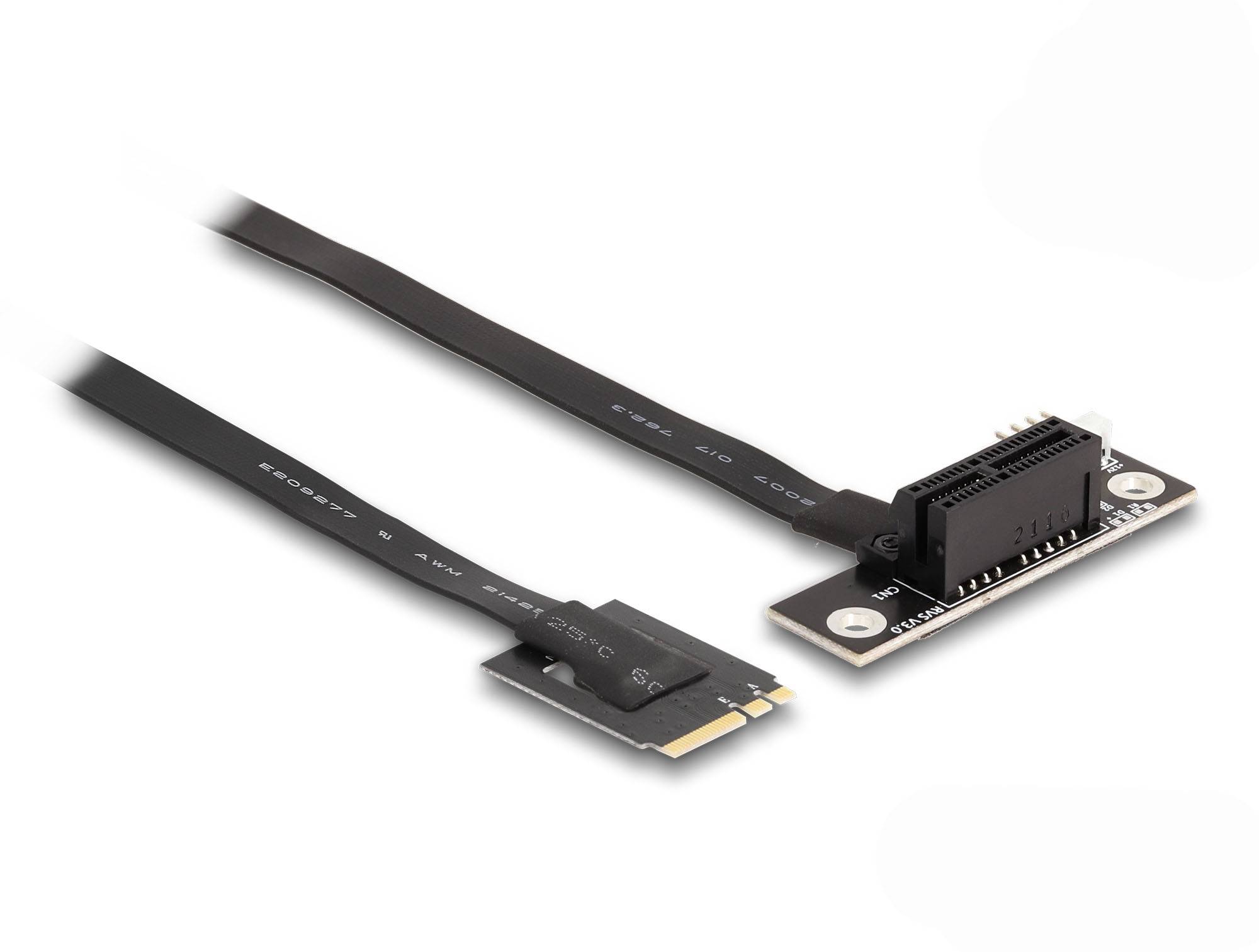 DeLOCK M.2 Key A+E to PCIe x1 NVMe Adapter angled with 20 cm cable controller – Foto 2 van 2