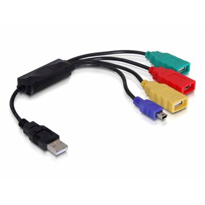 Delock 61724 61724 USB-hub 4 poorten USB-A USB 2.0 480 MBit/s Zwart-0