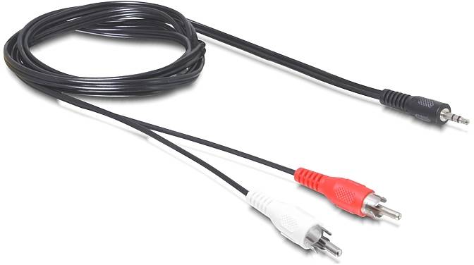 Delock 84277 Jackplug / Cinch Audio Aansluitkabel [1x Jackplug male 3,5 mm - 2x Cinch-stekker] 10 m Zwart-0