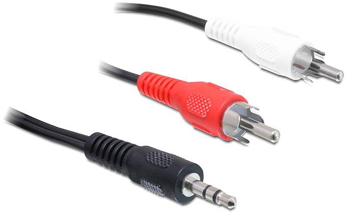 Delock 84277 Jackplug / Cinch Audio Aansluitkabel [1x Jackplug male 3,5 mm - 2x Cinch-stekker] 10 m Zwart-2