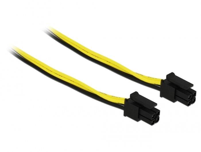 Delock Aansluitkabel Serieel [1x Micro Fit 3.0 4 Pin stekker - 1x Micro Fit 3.0 4 Pin stekker] 0.3 m Zwart, Geel-1
