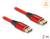 Rood DisplayPort-kabel van Delock, 2 m lang, ondersteunt 16K bij 60Hz, geschikt voor hoogresolutieve beeldschermverbindingen.