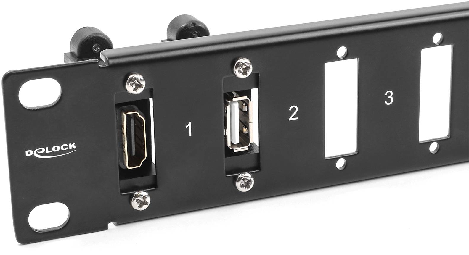 Delock 66077 19 inch Montageplaat 1 HE Zwart-3