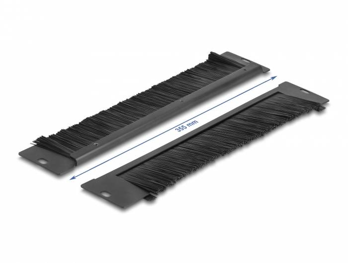 Delock 66293 19 inch Afdekking met borstels voor patchkast Zwart-2