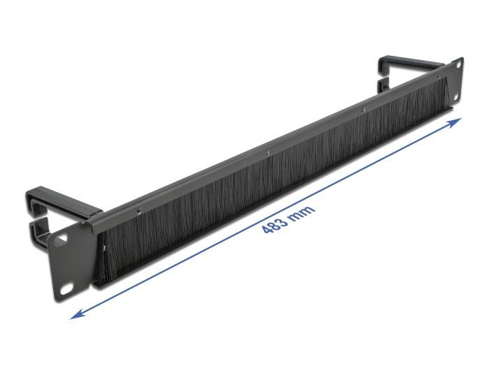 Delock 66486 19 inch Afdekking met borstels voor patchkast 1 HE Zwart-2