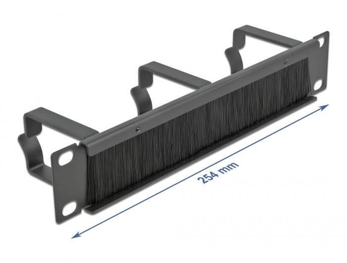 Delock 66487 10 inch Afdekking met borstels voor patchkast Zwart-2