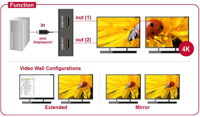 Delock 87696 DisplayPort-splitter Zwart-2