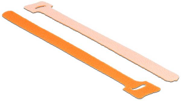 Delock  Klittenband kabelbinder  Om te bundelen  (l x b) 200 mm x 12 mm Oranje 10 stuk(s)