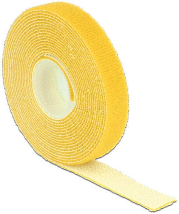 Delock 18734 Klittenband  Om te bundelen Haak- en lusdeel (l x b) 3 m x 13 mm Geel 1 stuk(s)