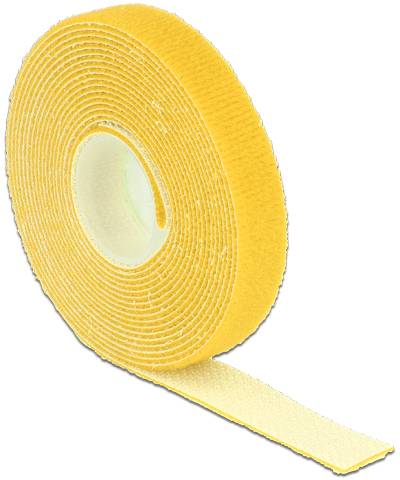 Delock 18734 Klittenband Om te bundelen Haak- en lusdeel (l x b) 3 m x 13 mm Geel 1 stuk(s)-1