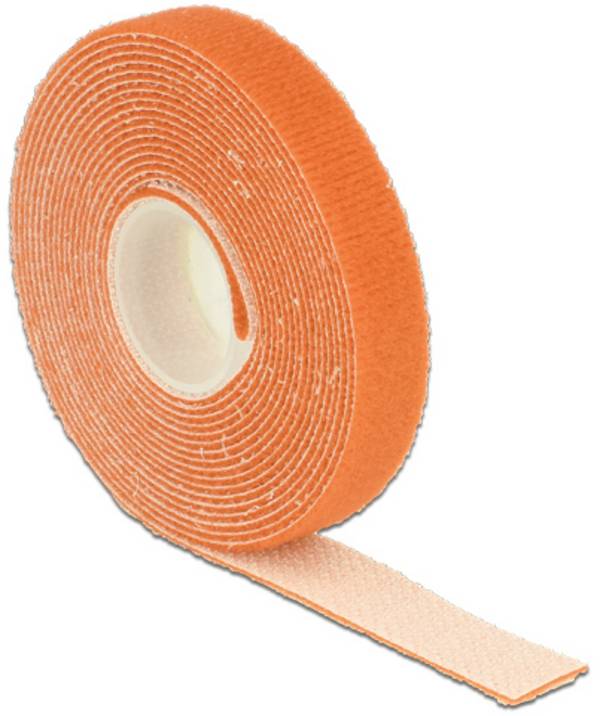 Delock Kabelbinder Klittenband  Om te bundelen Haak- en lusdeel (l x b) 3 m x 13 mm Oranje 1 stuk(s)