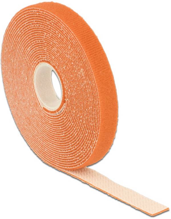 Delock Kabelbinder Klittenband  Om te bundelen Haak- en lusdeel (l x b) 5 m x 13 mm Oranje 1 stuk(s)