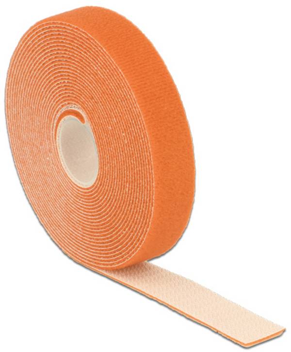 Delock 18747 Klittenband  Om te bundelen Haak- en lusdeel (l x b) 5 m x 20 mm Oranje 1 stuk(s)