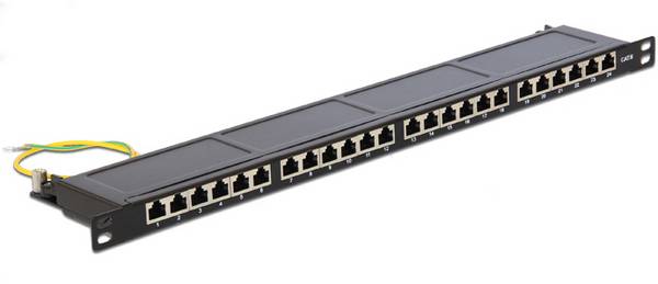 Delock 43316  Patchpaneel 483 mm (19") CAT 6 0.5 HE Zwart Ingericht