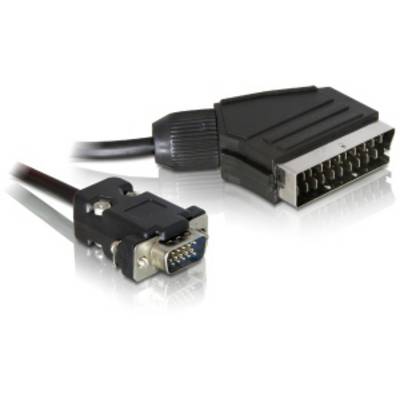 Een SCART- en een VGA-aansluiting die op een witte achtergrond liggen.