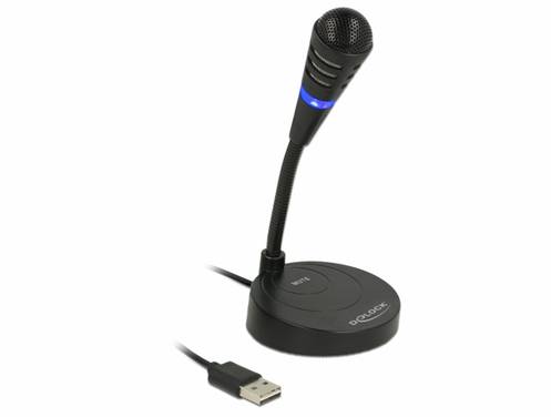 Zwanenhals USB-microfoon Delock 65868 Zendmethode:Kabelgebonden