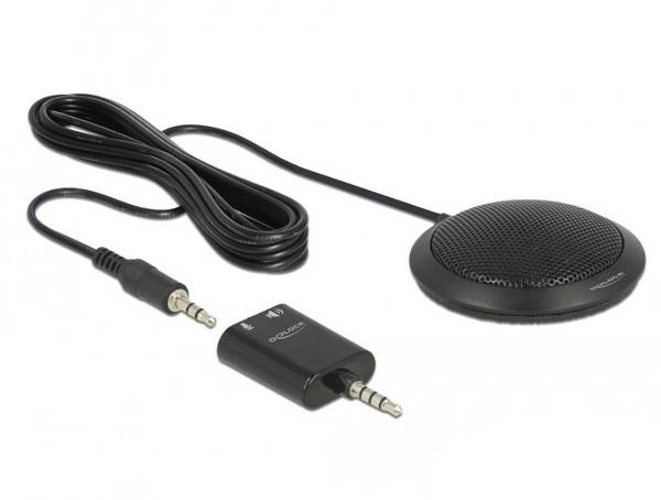 Dasspeld Tafelmicrofoon Delock 65873 Zendmethode:Kabelgebonden Incl. kabel