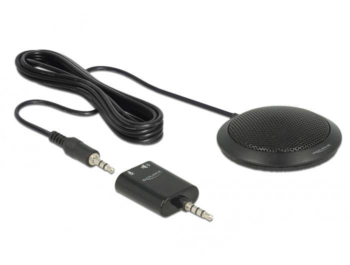 Dasspeld Tafelmicrofoon Delock 65873 Zendmethode:Kabelgebonden Incl. kabel-0
