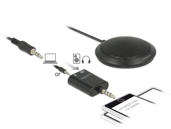 Dasspeld Tafelmicrofoon Delock 65873 Zendmethode:Kabelgebonden Incl. kabel-2