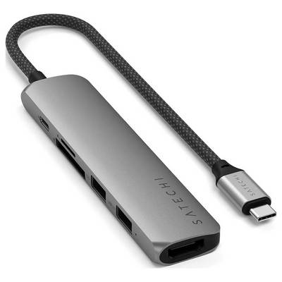 USB-C-hub met meerdere poorten, inclusief HDMI, USB, SD-kaartlezer en meer voor het uitbreiden van apparaataansluitingen.