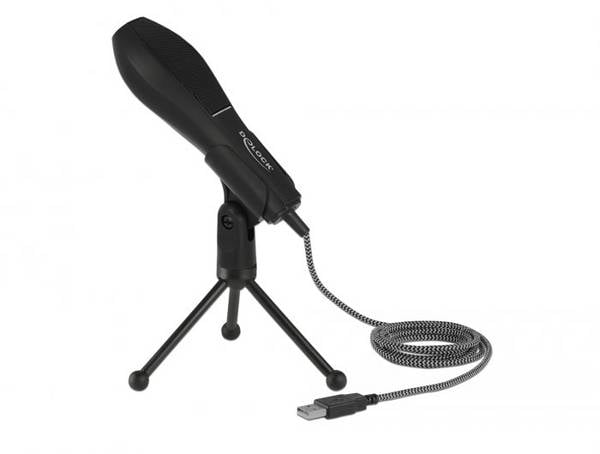 Zwanenhals USB-microfoon Delock 65939 Zendmethode:USB, Kabelgebonden Incl. kabel, Voet