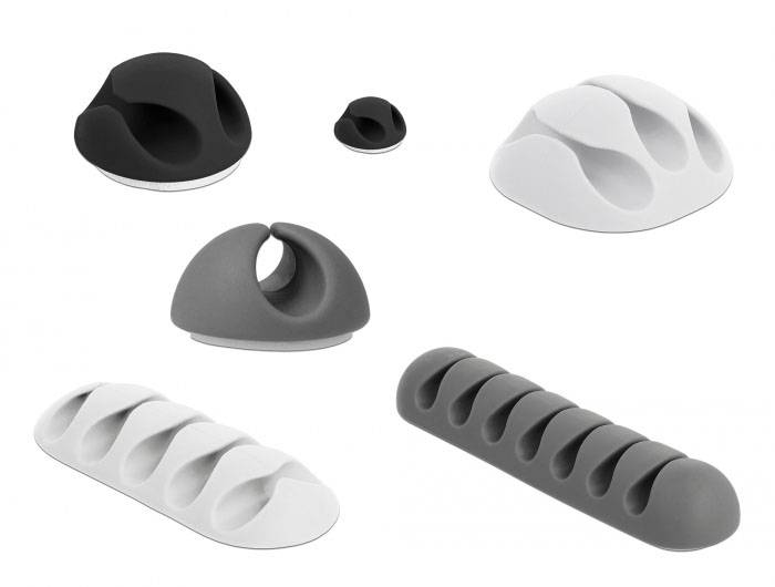 Delock 18300 Kabelclips Thermoplast Zwart, Grijs 1 set(s)-1