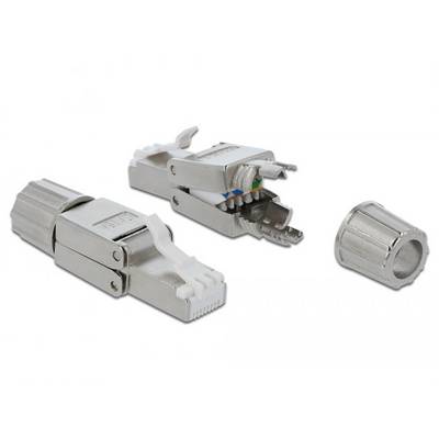 Delock 86477 RJ45-stekker Cat.6A STP CAT. Zonder gereedschap 86477 RJ45, stekker Aantal polen (sensoren) 8P8C Grijs 1 st-1