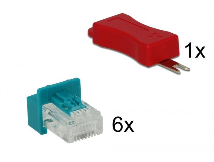 Delock RJ45 LAN-poortslot 86425 Rood 86425-3