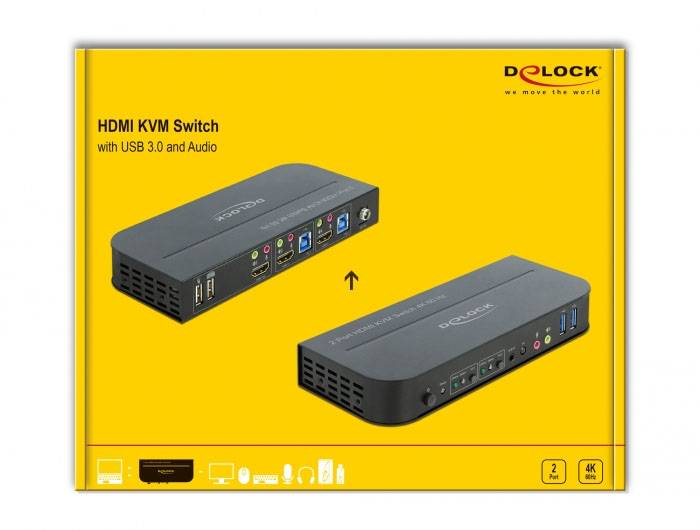 Delock 11481 HDMI-switch HDMI Besturing, Muis, Toetsenbord, Afstandsbediening 3840 x 2160 Pixel-4
