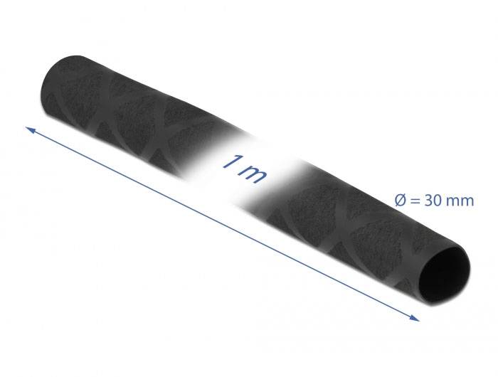 Delock 19596 Krimpkous Zwart 30 mm Krimpverhouding:2:1 1 stuk(s)-2