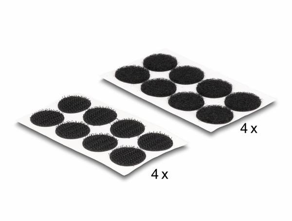 Delock  Klittenband punt  Om vast te plakken Haak- en lusdeel (Ø) 20 mm Zwart 64 stuk(s)