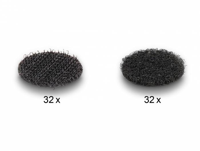 Delock Klittenband punt Om vast te plakken Haak- en lusdeel (Ø) 20 mm Zwart 64 stuk(s)-2