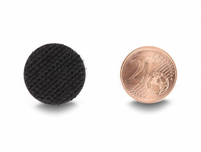 Delock Klittenband punt Om vast te plakken Haak- en lusdeel (Ø) 20 mm Zwart 64 stuk(s)-3