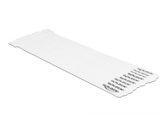 Delock Klittenband kabelbinder (l x b) 250 mm x 12 mm Wit 10 stuk(s)-3